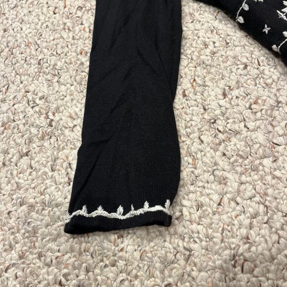 White House Black Market Babydoll Tunic Top Sz S Silk Cotton Blend Embroidered - Picture 5 of 6